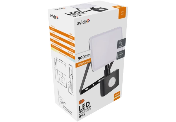 Avide LED Reflektor Slim SMD Keret nélküli 10W NW 4000K Mozgásérzékelős PIR Keret nélküli