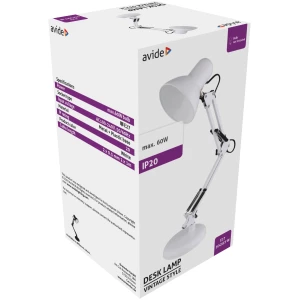 Avide Basic Asztali Lámpa Vintage Fekete Teljes Fém Max 60W Basic