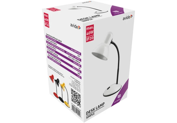 Avide Basic Asztali Lámpa Simple Fehér Basic