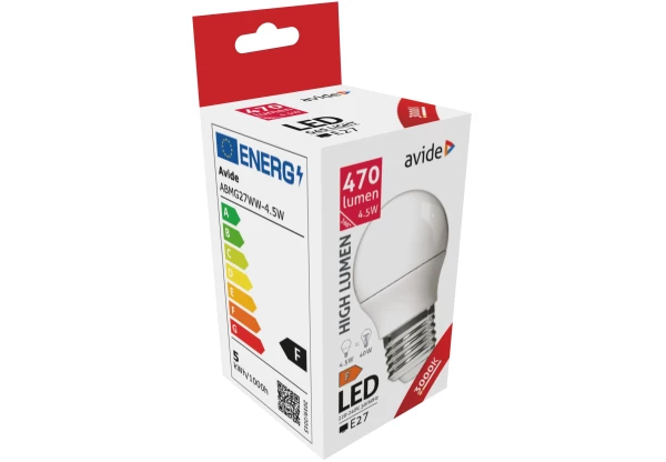 Avide LED Globe Mini G45 4.5W E27 WW 3000K Mini Gömb