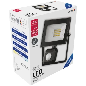 Avide LED Reflektor Slim SMD 20W CW 6400K Mozgásérzékelős PIR Mozgásérzékelős