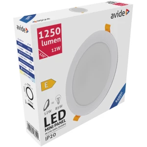 Avide LED Beépíthető Kerek Mennyezeti Lámpa Műanyag 12W CW 6400K Kerek