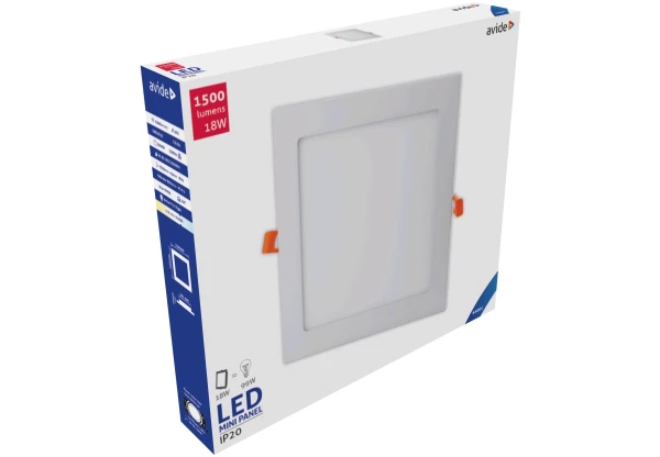 Avide LED Beépíthető Négyzetes Mennyezeti Lámpa ALU 18W CW 6400K Négyzetes