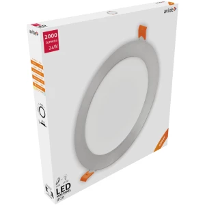 Avide LED Beépíthető Kerek Mennyezeti Lámpa ALU Szatén Nikkel 24W NW 4000K Kerek