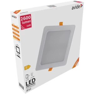 Avide LED Beépíthető Négyzetes Mennyezeti Lámpa Műanyag 24W WW 3000K Négyzetes