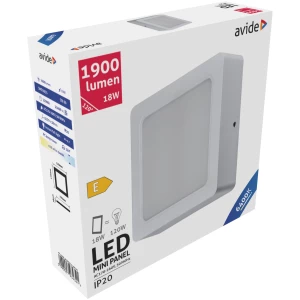 Avide LED Falra Szerelhető Négyzetes Mennyezeti Lámpa Műanyag 18W CW 6400K Négyzetes