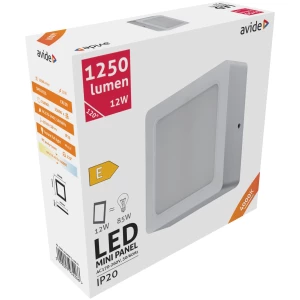 Avide LED Falra Szerelhető Négyzetes Mennyezeti Lámpa Műanyag 12W NW 4000K Négyzetes