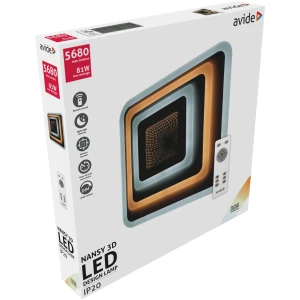Avide Design Mennyezeti Lámpa Nansy-3D 81W(40,5+40,5) RF Távirányítóval Mennyezeti