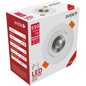 Avide LED Beépíthető Spot 38° Kerek 7W WW 3000K LED-es