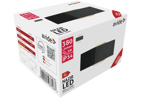 Avide kültéri fali lámpa Nazir LED 6W WW IP54 Integrált LED