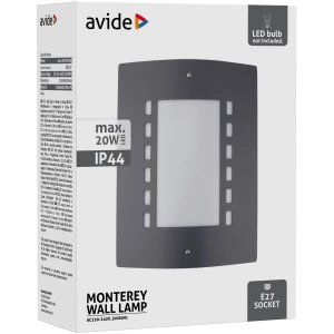 Avide kültéri fali lámpa Monterey 1xE27 IP44 Antracit Betekerhető