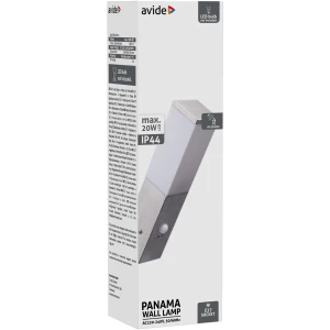 Avide kültéri fali lámpa Panama 1xE27 PIR IP44 Szatén Nikkel Betekerhető