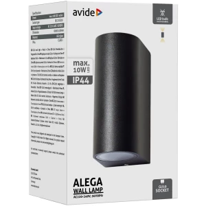 Avide kültéri fali lámpa Alega 2xGU10 IP44 Fekete Betekerhető