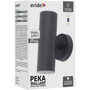 Avide kültéri fali lámpa Peka 2xGU10 IP44 Antracit Betekerhető