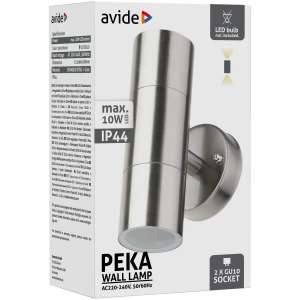 Avide kültéri fali lámpa Peka 2xGU10 IP44 Szatén Nikkel Betekerhető