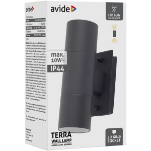Avide kültéri fali lámpa Terra 2xGU10 IP44 Antracit Betekerhető
