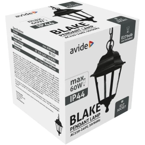 Avide Kültéri Függeszték Lámpa Blake 1xE27 825mm Fekete IP44 Falikar