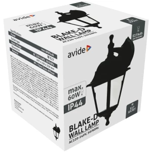 Avide Kültéri Fali Lámpa Blake-D 1xE27 Fekete IP44 Betekerhető