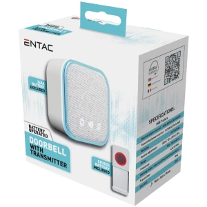 Entac Elemes Ajtócsengő 3xAA nem tart, Elemes IP44 Adókészülékkel 1xCR2032 tart. Ajtócsengő