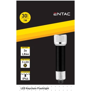 Entac Elemlámpa 5LED Kulcstartós Fekete Elemlámpa