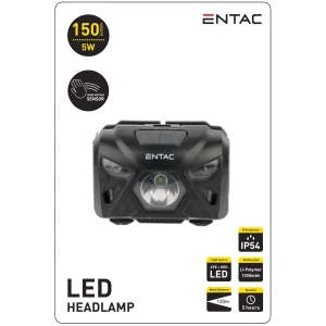 Entac Fejlámpa 5W Szenzoros XPE+Piros fény, Fekete Fejlámpa