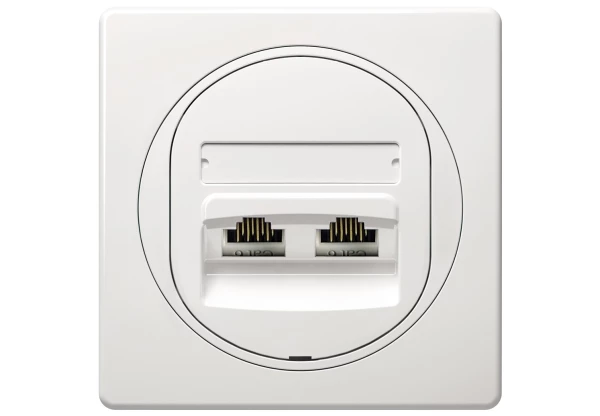 EON adatátviteli aljzat 2xRJ45 Cat 5e UTP, fehér Készre szerelt