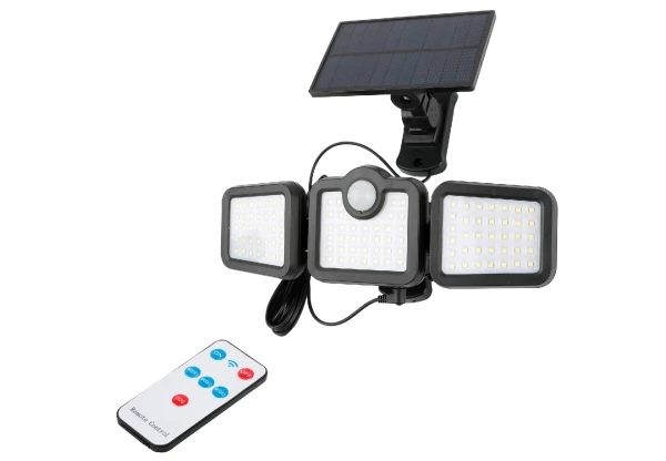 Entac Napelemes Műanyag Fali lámpa 15W SMD 3 fej levehető szolárpanel Szolár