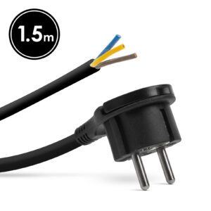 Hálózati szerelhető tápkábel dugóval  – műanyag füllel – 1,5 m kábellel – 3 x 1,5 mm2 – fekete  05942A