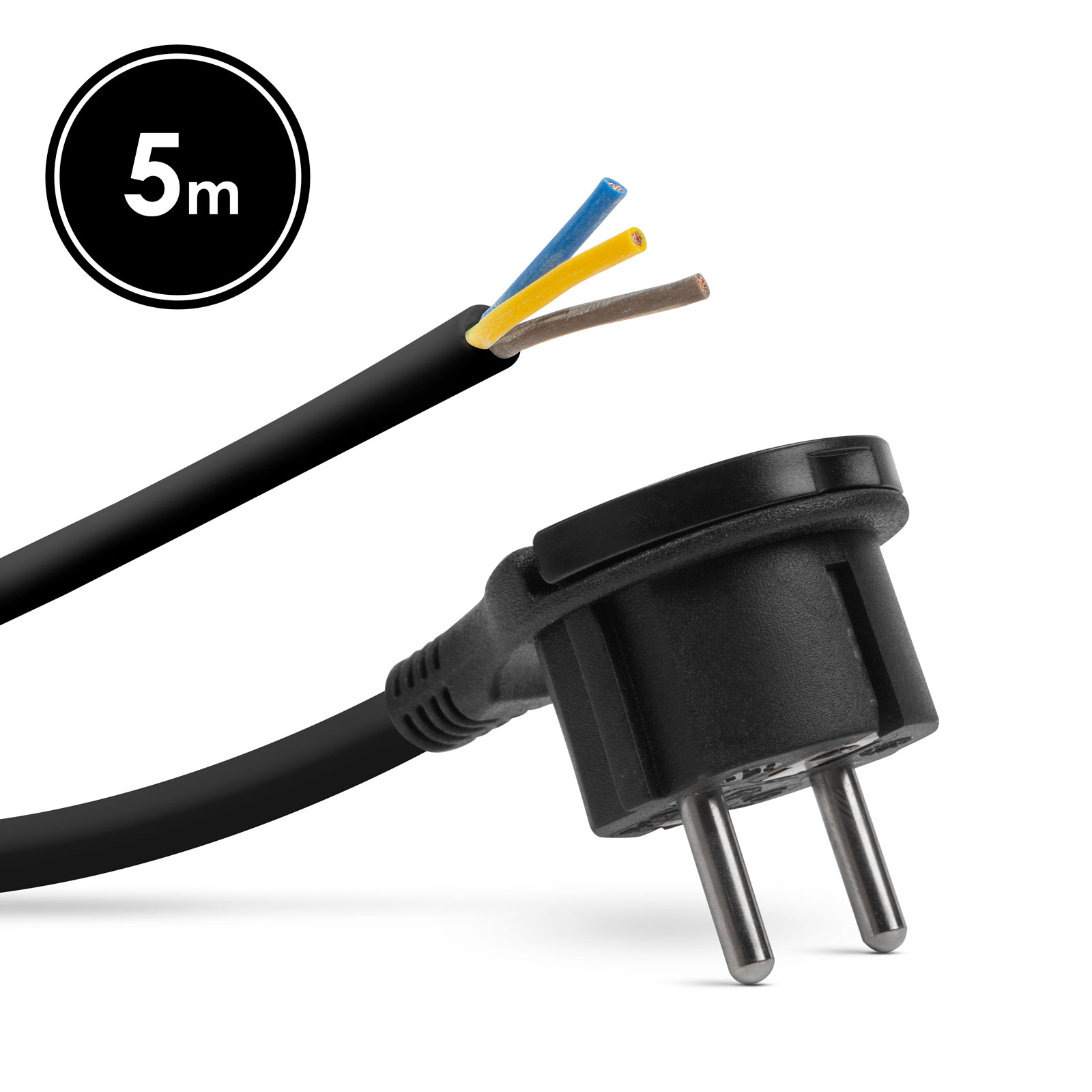 Szerelhető hálózati dugó – műanyag füllel – 5 m kábellel – 3 x 1,5 mm2 – fekete 05942C Dugaljak, dugvillák és aljzatok Szerelhető hálózati dugó – műanyag füllel – 5 m kábellel – 3 x 1,5 mm2 – fekete 05942C Dugaljak, dugvillák és aljzatok