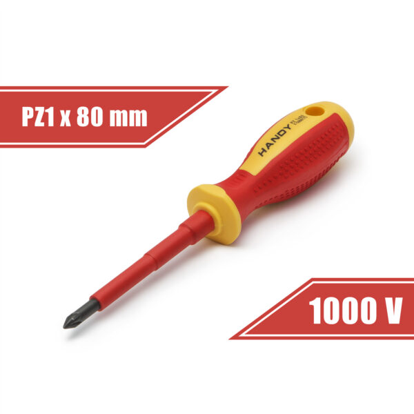 Csavarhúzó – PZ1 x 80 mm – 1000V-ig szigetelt 10571 Kézi szerszámok Csavarhúzó – PZ1 x 80 mm – 1000V-ig szigetelt 10571 Kézi szerszámok