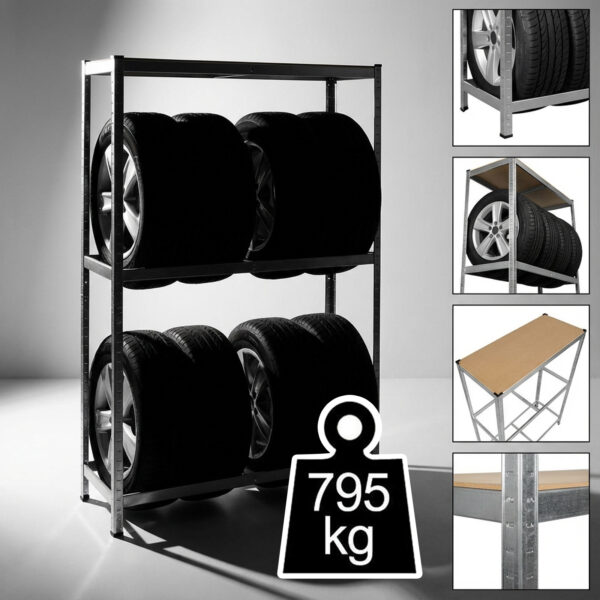 Gumiabroncs tároló állvány – fém – 180 x 120 x 40 cm  10843 Háztartási kisgépek