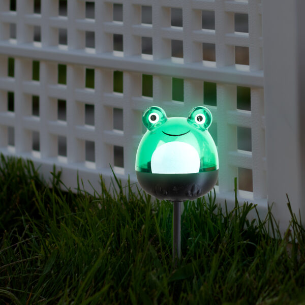 LED-es szolár lámpa – béka – hidegfehér – zöld – 150 x 50 x 50 mm  11240D Kültéri világítás