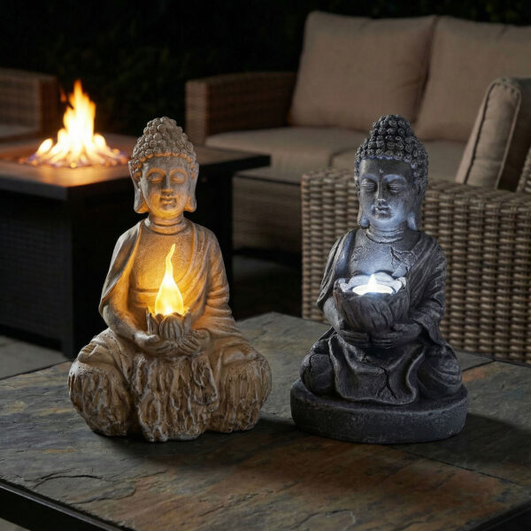 Szolár Buddha – 1 LED – 12,5 x 8,5 x 19 cm – 2 féle  11269 Szolár