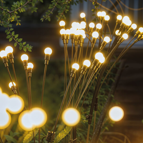 Leszúrható szolár lámpa – szentjánosbogár – 8 melegfehér LED – 70 cm  11273 Szolár