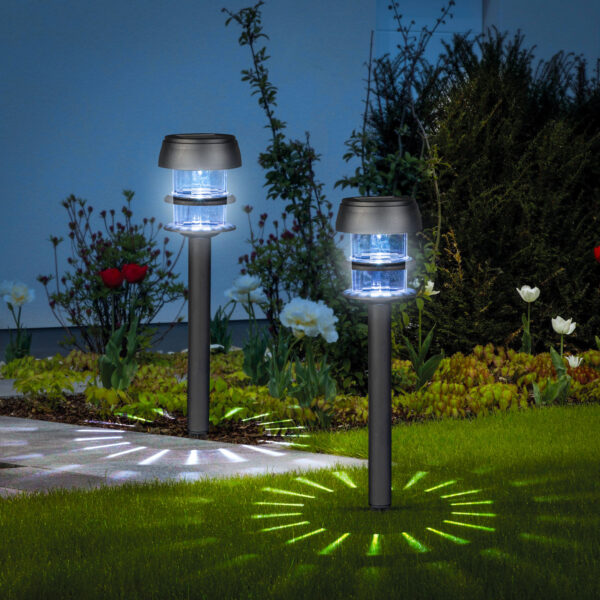Leszúrható szolár lámpa – 1 fehér LED – 7,5 x 7,5 x 40 cm  11275 Szolár
