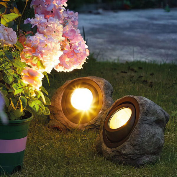 LED-es kültéri szolár lámpa – szikla, kő – fehér SMD LED – 20 x 12 x 16 cm  11389C Szolár