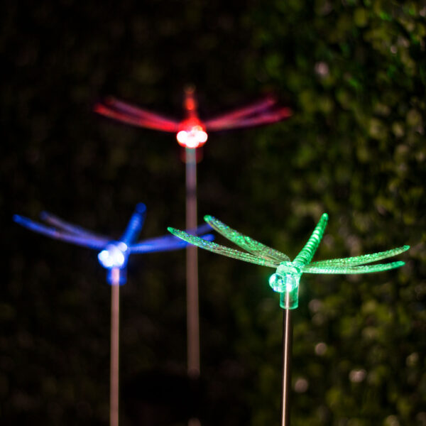 RGB LED-es szolár lámpa – szitakötő  11393B Szolár