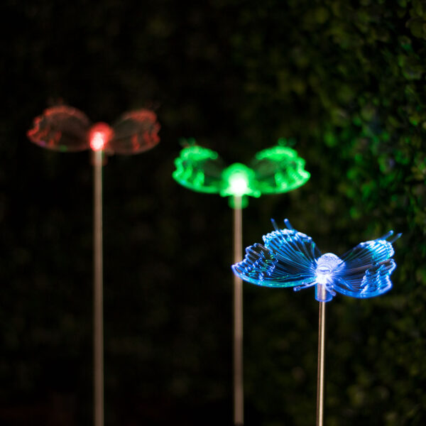 RGB LED-es szolár lámpa – pillangó  11393 Szolár