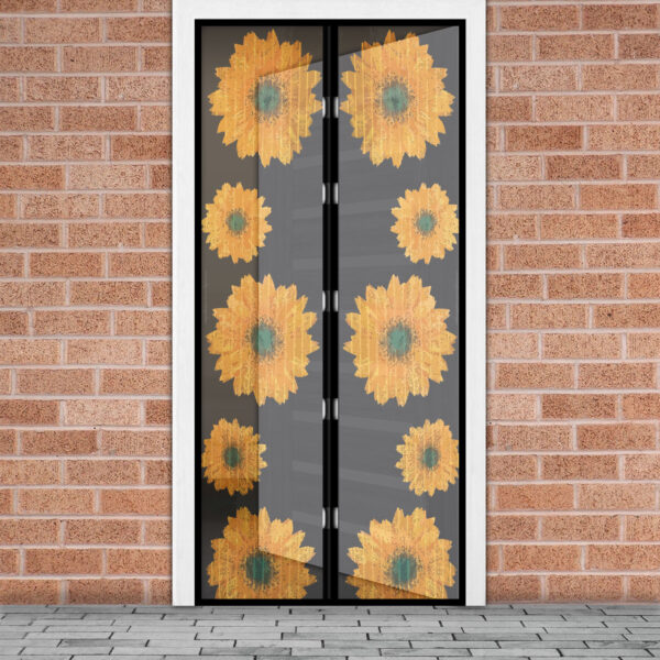 Szúnyogháló függöny ajtóra – mágneses – 100 x 210 cm – napraforgós  11398A Szúnyoghálók