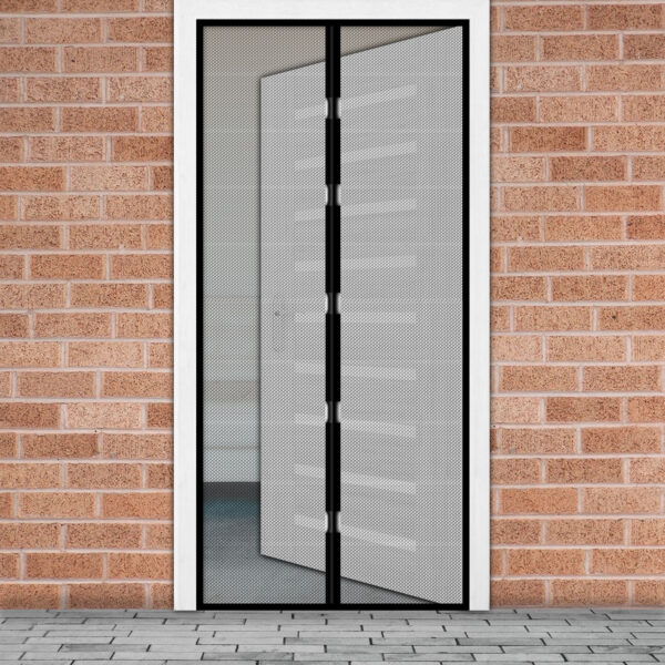 Szúnyogháló függöny ajtóra – mágneses – 100 x 210 cm – fekete  11398BK Szúnyoghálók