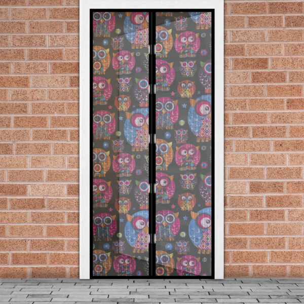 Szúnyogháló függöny ajtóra – mágneses – 100 x 210 cm – baglyos  11398E Szúnyoghálók
