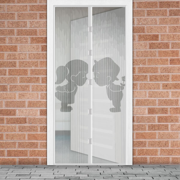 Szúnyogháló függöny ajtóra – mágneses – 100 x 210 cm – Fiú + Lány  11398F Szúnyoghálók