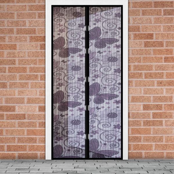 Szúnyogháló függöny ajtóra – mágneses – 100 x 210 cm – Lila pillangós  11398G Szúnyoghálók
