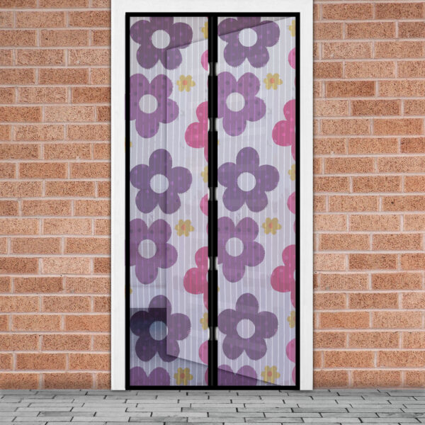 Szúnyogháló függöny ajtóra – mágneses – 100 x 210 cm – színes virágos  11398I Szúnyoghálók