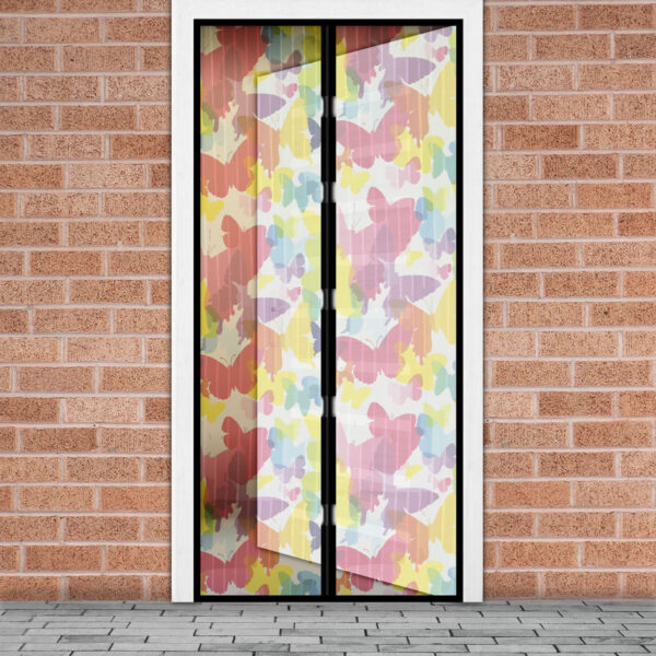 Szúnyogháló függöny ajtóra – mágneses – 100 x 210 cm – színes pillangós  11398K Szúnyoghálók