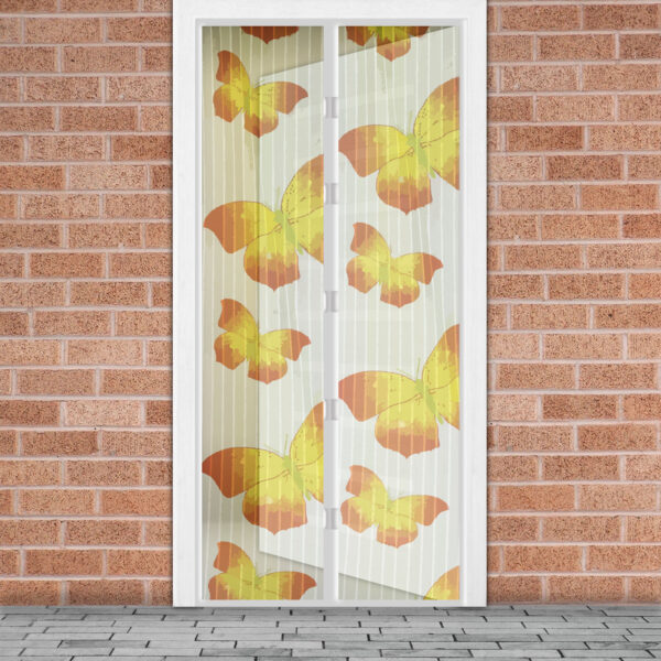 Szúnyogháló függöny ajtóra – mágneses – 100 x 210 cm – sárga pillangós  11398L Szúnyoghálók