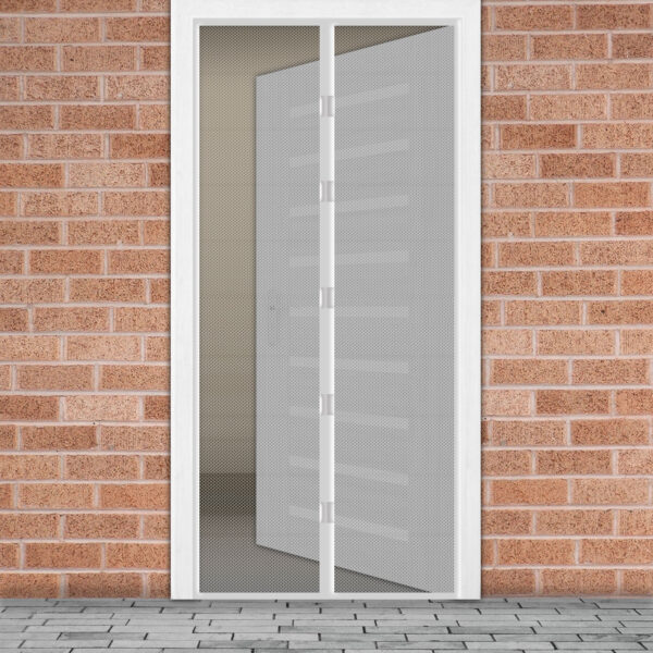 Szúnyogháló függöny ajtóra – mágneses – 100 x 210 cm – fehér  11398WH Szúnyoghálók