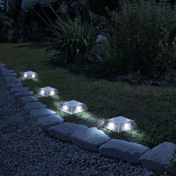 LED-es leszúrható / fali szolár lámpa – négyzet alakú, fém – hidegfehér – 10 x 10 x 2,5 (+11) cm 11440D Egyéb LED-es leszúrható / fali szolár lámpa – négyzet alakú, fém – hidegfehér – 10 x 10 x 2,5 (+11) cm 11440D Egyéb