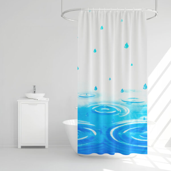 Zuhanyfüggöny – 3 féle – kék, tavasz, kockás mintás – 180 x 180 cm  11526B Háztartási kisgépek
