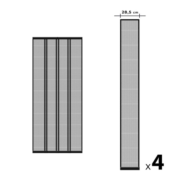 Szúnyogháló függöny ajtóra – 4 db szalag – max. 100 x 220 cm – fekete  11608BK Szúnyoghálók